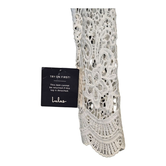 Lulus White Lace Long Sleeve Maxi Dress S - Picture 13 of 16